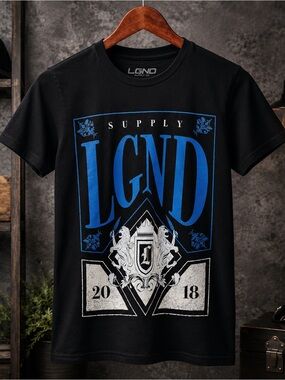 LGND Supply Co Black Graphic Logo Tee XS